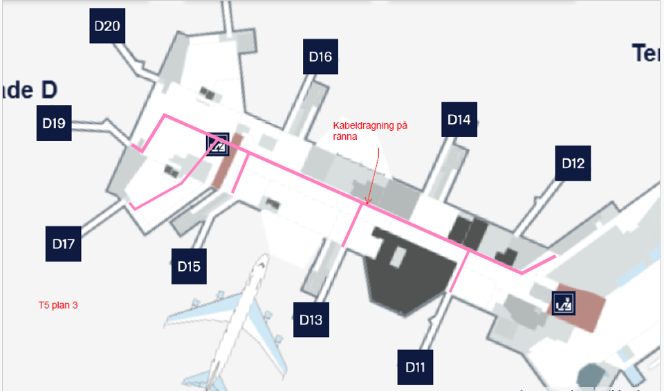 Inom följande områden sker kabeldragningen